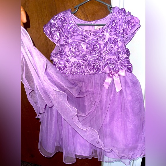 Purple flower dress for toddler girl - Picture 2 of 5